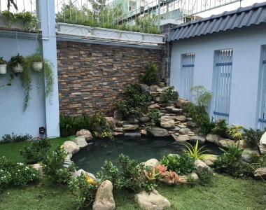 Thi Công Tường Nước Sân Vườn Ngoài Trời