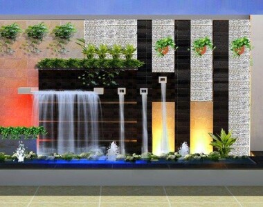 Mẫu Tường Nước Kết Hợp Đèn LED Đẹp Lung Linh 2026
