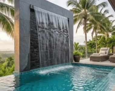 Tường Thác Nước Ngoài Trời Đẹp Như Resort Sang Trọng