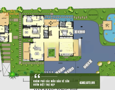 Bản vẽ sân vườn biệt thự đẹp