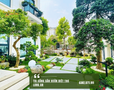 Thi công sân vườn biệt thự Long An