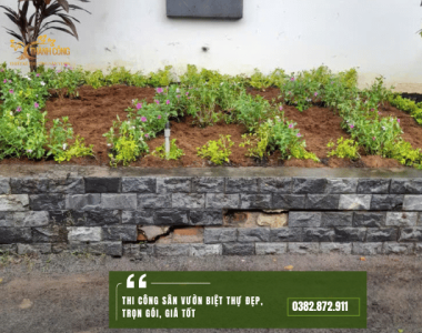 Thi công sân vườn biệt thự trọn gói