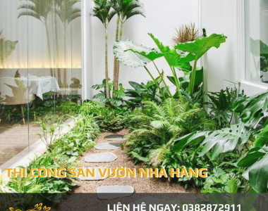 Thi công sân vườn nhà hàng