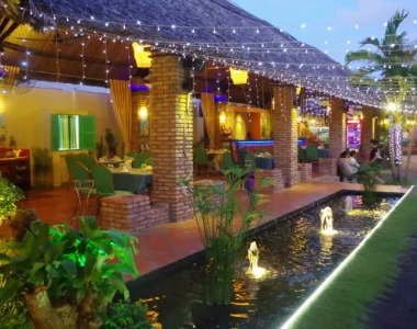 Thi công sân vườn nhà hàng Trà Vinh
