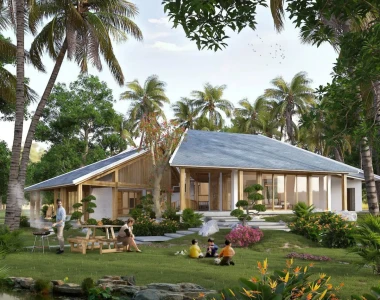 Thi công sân vườn nhà hàng Vũng Tàu